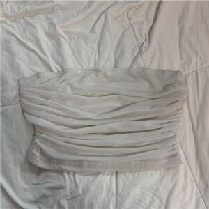 SHEIN White Ruched Crop Top